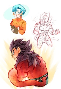 lemoro:Drawinâ€™ up messy doodles and messinâ€™ with colorrsssxxzxx~~ And though as much as I dislike GT, I am somewhat growing more fond of ssj4 -o-;; Sort ofâ€¦  Dat Bulma, dat Vegeta&hellip; mmmm&hellip;