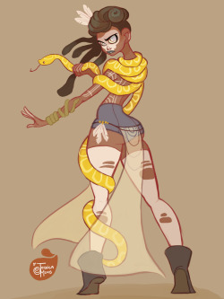 jmadorran:Voodoo Snake Charmer character :)Also a quick shout out to SenshiStock on DeviantArt. Her stock of poses is outstanding and a huge help. When I have a character concept in mind whose pose I can’t get down….her stock has always been a huge