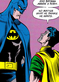 jthenr-comics-vault:  Tim Drake &amp; Batman fromBatman #442 (December 1989)“A Lonely Place Of Dying: Pat 5”Art by Jim Aparo (Pencils), Mike DeCarlo (Inks) Story by Marv Wolfman &amp; Jim Starlin 