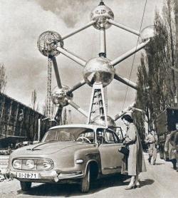 Theniftyfifties:  A 1968 Tatra 603 At Expo ‘58 In Brussels.  In The Background