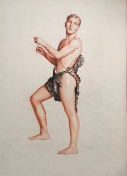 ratatoskryggdrasil: Robert Hale Ives Gammell, Model in a Leopard Skin