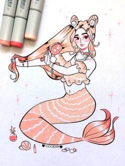 vickisigh: Week 1 of Mermay! I’m having so much fun drawing mermaids it’s incredible~ ^^ All pieces done with copic and ink. &lt;3 Twitter   Store   Patreon 