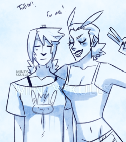 mintyskulls:  I was comparing heights and realized that Larxene is taller than Aqua but like. barely. 2 v short girlsDon’t repost or use without credit and ask first pls