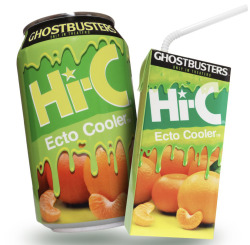 brokehorrorfan:  If you grew up in the ‘90s, you likely drank a lot of Ecto Cooler. First hitting shelves in 1989, the citrus-flavored juice from Hi-C was colored green and featured Slimer from The Real Ghostbusters on the package. After a 15 year hiatus,