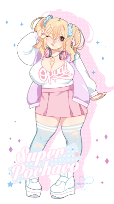 munbbi:  （´・｀ ）♡ Super Pochaco feat. Superorange Oppai Shirt  Been meaning to draw this cutie for awhile, shes really cute.The psd of this drawing is available for my patreons of the ŭ tier.  Support me on patreonhttps://www.patreon.com/munrou———