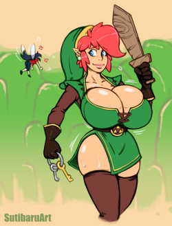 sutibaru:   Oh hey, it’s Subi dressed as Link! Outfit design promptly stolen from @brellom   *Available in Full-Resolution on my Patreon!   