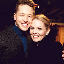 lovestruckhook:  Jennifer Morrison &amp; Josh Dallas at OUAT 100th episode party #aka daddy charming and his little baby princess  