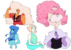 They’re all available as stickers: Jasper, Rose, Lapis, Pearl, Amethyst 