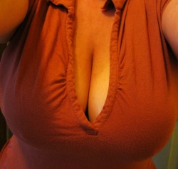 Smushedbreasts:  Damn! Huge Breasts Smushed In A Tight Red Top! Thanks For The Submission!