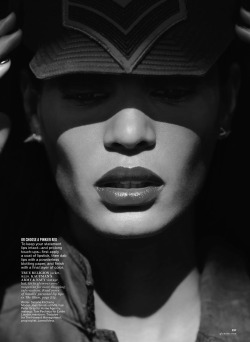  Joan Smalls in “Red Alert” by Cedric Buchet for Glamour, May 2014 