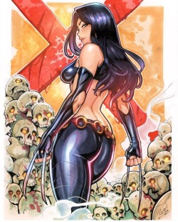 reiquintero:  X-23 final Artwork, it was fun again to work with markers and add the final touches in photoshop, defenitely a faster process to me that keep that traditional feeling. Hope you like it and yes TWO CLAWS!  #reiq #x23 #xmen #comic #wolverine
