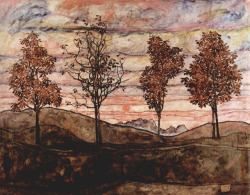 blue-voids:  Egon Schiele - Four Trees, 1917
