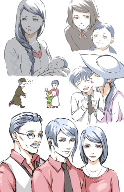 tectighoul:  Tsukiyama family sketches by Lu:na [pixiv]  ● Permission to repost was given by the artist.   Do not repost or remove the credit. ● 