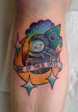 fuckyeahtattoos:  Spaceman done by Chris Green Blackpool UK apprentice for 10 months