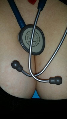 slavegirl-rl:  I donâ€™t know why my patient was staring at my stethoscope all day?! ;-) 
