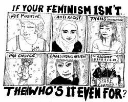  centipedes: sharing another comic sample I did applying to work for that feminist magazine — I spelt ableism wrong eeeep.  
