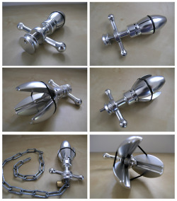 the-man-with-the-knife:  Now this is something I would love to try out. The Lockable Butt-Plug, once inserted in its retracted form can be spread inside the whores asshole, and locked in place, making it nigh impossible to remove with the key. One of