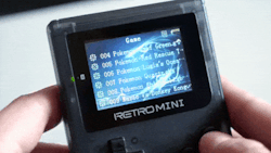 urbnbullshitters:  The Retromini (Retro mini) is a handheld console which can play GB, GBC, GBA and NES Games (SNES and Sega on RetroGame).  It has L+R triggers for GBA games and includes 508 Games into one convenient player that fits in your pocket,