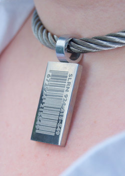 head-who-said-head:  ridemymouth:  frillymint:  rollinokie:  shellie-o-love:  wyredslave:  curiousamber:  wyredslave:  This is the tag I most often put on Katie’s collar, when I don’t have an o-ring there. It’s solid 316L stainless steel and the