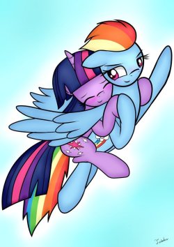 twidashlove: Rainbow knows she gives the most awesome rides. Flying High Falling Hard by Twidasher   &lt;3