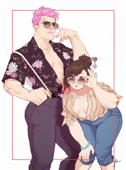 minghii:The twitter lesbian open shirt trend tm brought to you by Zarya and Mei (◑‿◑)