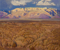 shear-in-spuh-rey-shuhn:  ERNEST BLUMENSCHEINSandia MountainsOil on Canvas21″ x 25″