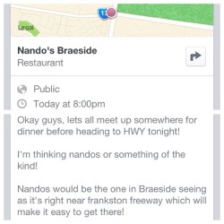 Lets do this! Premeet for HWY tonight at nandos braeside. Come one come all!!            #hwy #silvia #holden #ford #meet  #carmeet #mcm #mightycarmods #200sx #sr20det #nandos #melbourne #commodore #autobarn
