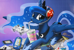 catladymalady:  Gamer Luna by John Joseco She has a blue 3DS, too!  Okay, well, I don’t have a blue 3DS, YET, but when February 4th comes around…  AHHH, I want my baby, now!!  Fire Emblem 3DS a.k.a. “Alvin,” I need you! 