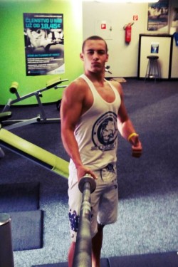 slovak-boys:  Tanned Slovak swimmer Dávid making selfie in gym