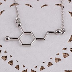 caitlynhetillica:   Dopamine Molecule Necklace Serotonin Molecule Necklace Caffeine Molecule Necklace  DNA Necklace Sterling Silver Chain Dopamine Earrings Serotonin Earrings 