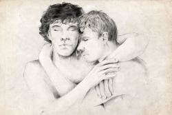 livia-carica:  Somnophilia #4 Probably the last of the series, until I change my mind.   Beautifully drawn johnlock fanart !!  The final of her 4-set.  In order, they are Sleep, Tangled, Safe, Somnophilia #4.  Please go see her other drawings (more