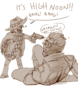 honey-blush:  Lil Mccree for @revolvermccree and Dad 76 for me because hes my favorite fandom headcanon so far….  