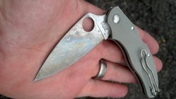 xceptnl:  Spyderco Caly 3 Superblue patina….