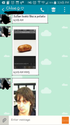 Hahahaha my sister cracks me up. Majestic potato. lollll. Still a sexy potato though.