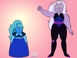 Went into the gemsona maker and made two of ‘em. On the left we got my birthgem sapphire ready for her day in the court, and on the right we got 7XC.(pretend-im-not-there)AWESOMEi was gonna ask if you wanted me to improvise on 7′s design but i’m