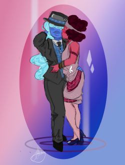 squaremomgsquad:  thesoggybug:  Mid-20′s plaid lesbian aesthetic. I wanted to try something new, switching Ruby and Sapphire’s typical feminine/masculine roles, and Saph in a suit is my new aesthetic. Request for fuckingsickbeatz  Sign me the fuck
