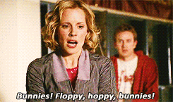 michonne:  Buffy Meme - (4/5) Characters → Anya Jenkins”Bunnies frighten me.“             