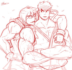 liquidxlead:  Ryu &amp; Ken warmup sketch