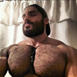stratisxx:  Who doesn’t want to feel this hairy  chest as this Arab daddy pushes all his weight against your body and thrusts his big cock deep inside you?