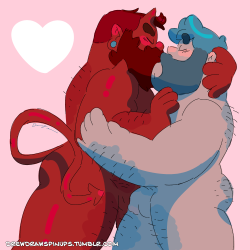 drewdrawspinups:  I don’t think my grandma would like this one.I’ve been enjoying drawing my blue haired guy and my usual devil characters.  I hope you’ve been enjoying them, too!Created using my cartooning brush set.~Drew