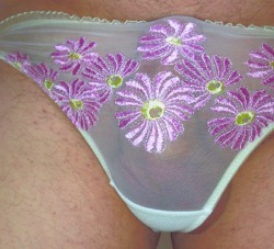 billyyboy00:  Love my pink flower panties! I love that I get so aroused in them!! I came out and had to take them off for you!!! 