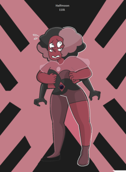 maidyhalfmoon: rhodonite was the one I loved most, she’s precious, protect her    I also kinda want her to split up so pearl and ruby can do some gay stuff y’know , ha i’m weird 