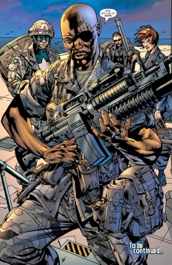 infinity-comics:  Captain America, Nick Fury, Hawkeye &amp; Black Widow  by Bryan Hitch and Paul Neary