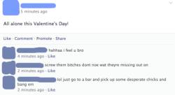 uuggghhhhhh:  insertfandomreference:  on the day before valentine’s day this year, my two friends (one male and one female) decided to do a social experiment. they posted the exact same status on facebook and left it up for five minutes, before taking