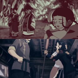 isnt-the-universe-beautiful:  Katara and Asami before, during, and after the love of their life is almost killed. 