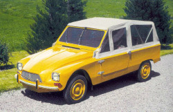 carsthatnevermadeit:  CitroÃ«n Dyane Tout Chemin, 1967, by Heuliez. A proposal for a utilitarian car based on the Citroen Dyane. Citroen chose to make the Mehari instead
