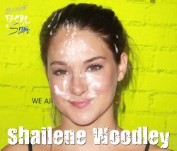 facialstars:  Shailene Woodley bukkake cum