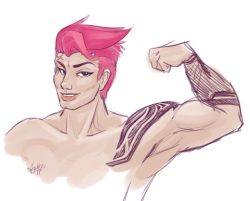 skuttzy:I just keep drawing her amazing bicepts…  Trying to post some of my non-smut things over on my SFW blog.  Particularly if i draw Zarya because that has just been happening a lot  lately…  