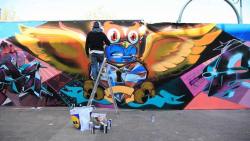 spreadingthebeautiful:  Mr Wany at work…(via Graffiti &amp; Street Art)