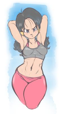 twisted-brit: Videl from DBZ after workout. yummy~ ;9
